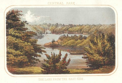 1868 Shannon and Rogers View of the Lake, Central Park, New York City