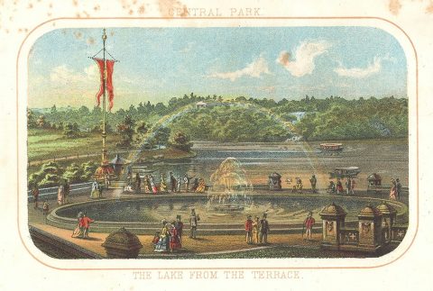 1868 Shannon View of Bethesda Terrace and the Lake, Central Park, New York City