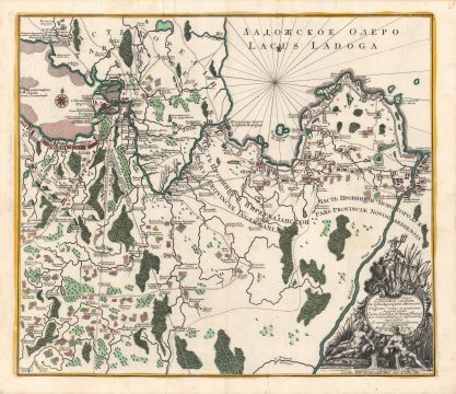 1760 Grimmel / Seutter Map of Lake Ladoga, Gulf of Finland, St. Petersburg