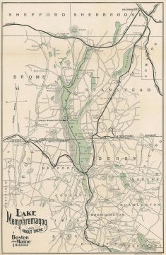 1899 'Boston and Maine' Map of Lake Memphremagog, Vermont, and Quebec