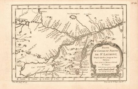 1780 Bellin Map of The Saint Lawrence River to Lake Ontario