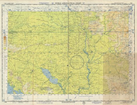 1955 U.S. Air Force Aeronautical Chart or Map of Lake Sap, Cambodia