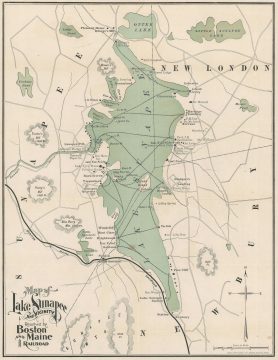 1899 Boston and Maine Railroad Map of Lake Sunapee, New Hampshire
