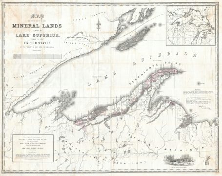 1845 Andrew Gray Map of Western Lake Superior