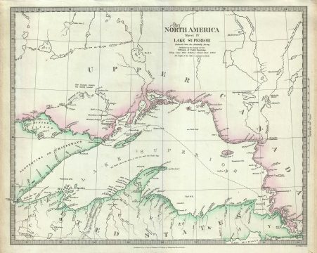 1832 S.D.U.K. Map of Lake Superior