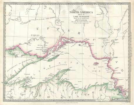 1832 S.D.U.K. Map of Lake Superior