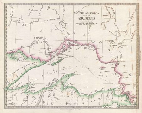 1832 S.D.U.K. Map of Lake Superior