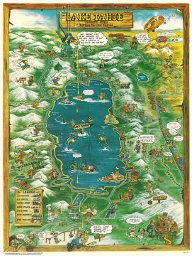 1977 McGuinness Pictorial Map of Lake Tahoe