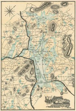 1899 Boston and Maine Railroad Map of Lake Winnipesaukee, New Hampshire