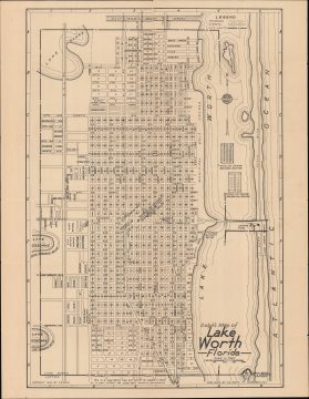 1945 Dolph Map of Lake Worth, Florida