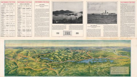 1911 Green View of the Adirondacks, Lake George, Lake Champlain