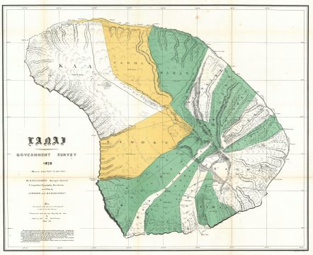 1878 Government Land Office Map of Lanai, Hawaii