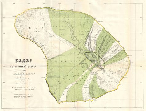 1878 Government Land Office Map of Lanai, Hawaii
