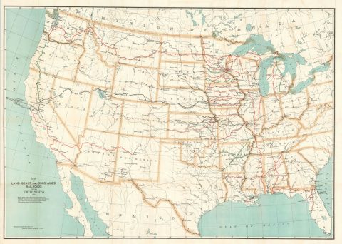 1892 U.S. Army QMG Railroad Map of United States