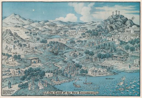 1939 Jaro Hess Pictorial Map of the Land of the New Testament
