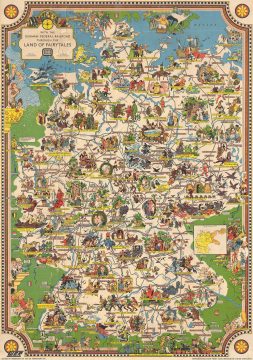 1960 Faller Pictorial Map of Germany as Fairytale Land