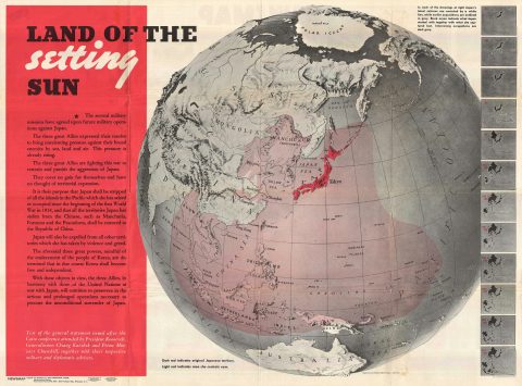 1943 Harrison World War II Propaganda Map of Japanese Empire: Land of the Setting Sun