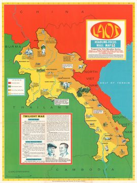 1966 Civic Education Service Pictorial Map of Laos During the Vietnam War