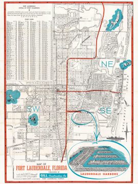 1952 Waldsmith City Plan or Map of Fort Lauderdale and Lauderdale Harbours, Florida