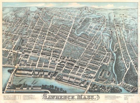 1878 Bailey and Hazen View of Lawrence, Massachusetts