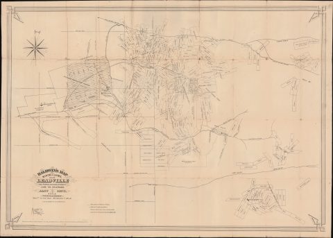 1879 Sizer / Baldwin Map of Mining Claims Near Leadville, Colorado