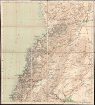 1910 War Office Map of Lebanon and Syria