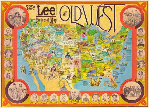 1970 Varner Lee Pictorial Map of the Old West