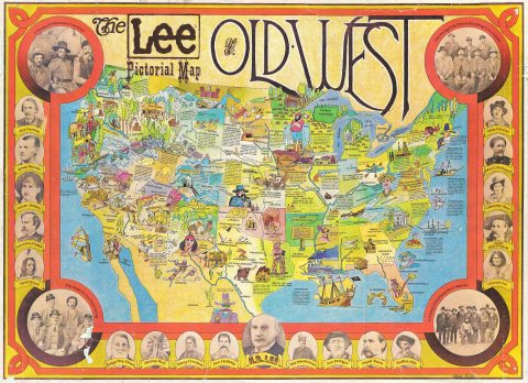 1970 Varner Lee Pictorial Map of the Old West