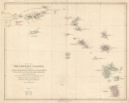 1842 Arrowsmith Map of the Virgin Islands and the Leeward Islands