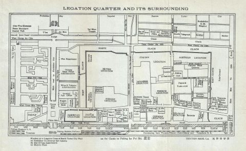 1924 Fei Shi Map of the Foreign Legation Quarter in Beijing / Peking, China