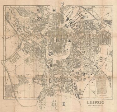 1878 Hetzel City Map or Plan of Leipzig, Germany