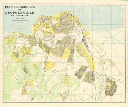 1959 Institut Geographique du Congo Plan of Leopoldville (Kinshasa)
