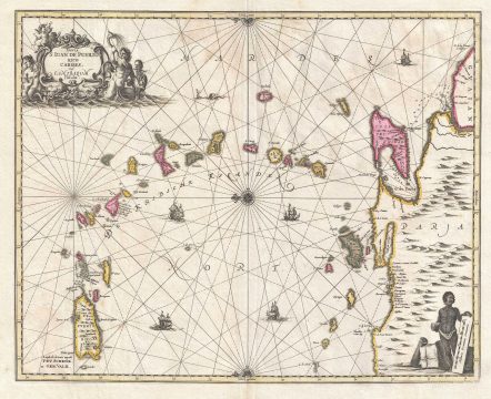 1700 Schenk and Valk Map of the Lesser Antilles