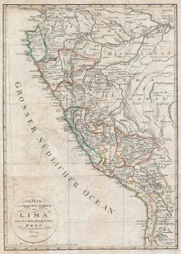 1820 Franz Pluth Map of Peru