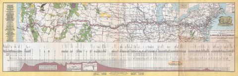 1923 National Highways Association Map of the Lincoln Highway