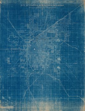 1921 Chicago, Burlington and Quincy Railroad City Plan or Map of Lincoln, Nebraska