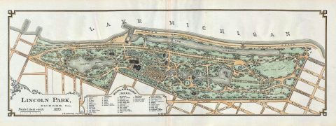 1899 Lindrooth Map of Lincoln Park, Chicago