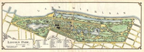 1899 Lindrooth Map of Lincoln Park, Chicago