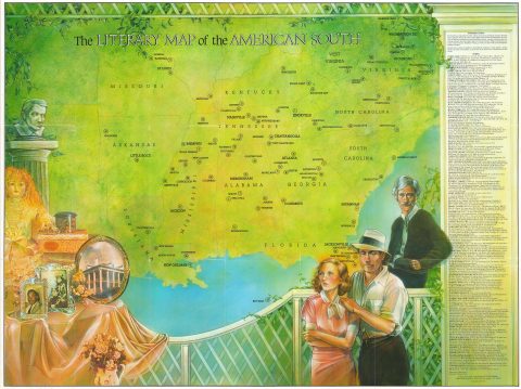 1988 Ayriss and Ladner Literary Map of the American Southeast