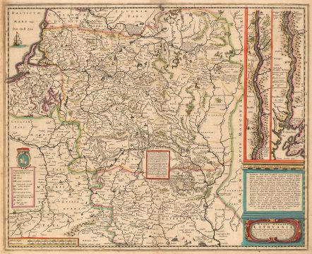 1636 Hondius Map of the Duchy of Lithuania and the Dniepr River