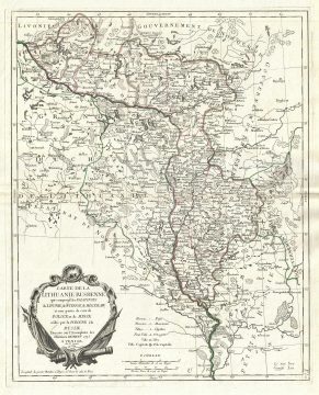1776 Santini Map of Lithuania and Belarus