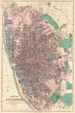 1890 Bacon Pocket Map of Liverpool, England