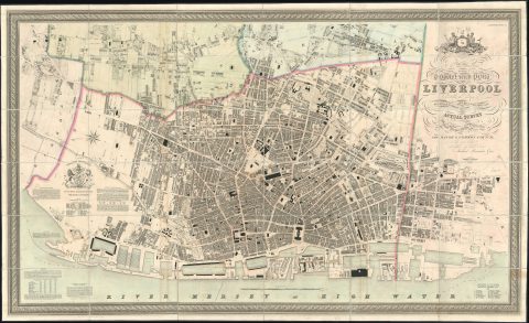 1836 Gage Large Format Map of Liverpool, England