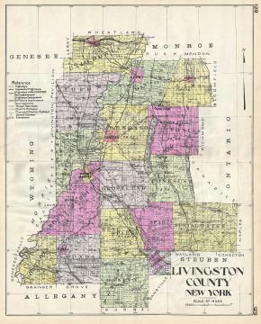 1912 Century Map of Livingston County, New York