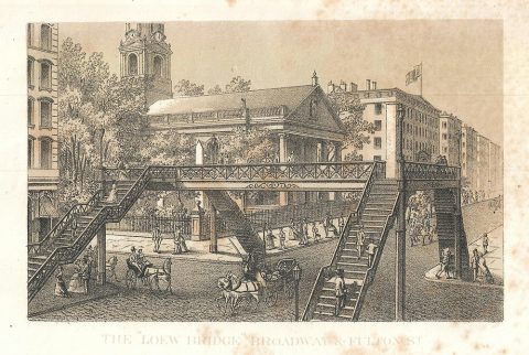 1868 Shannon and Rogers View of Loew Bridge in Lower Manhattan, New York City