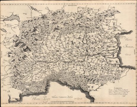 1612 Map of Northern Italy, the Alps and Southern Switzerland