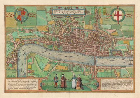 1582 Braun and Hogenberg Map of London