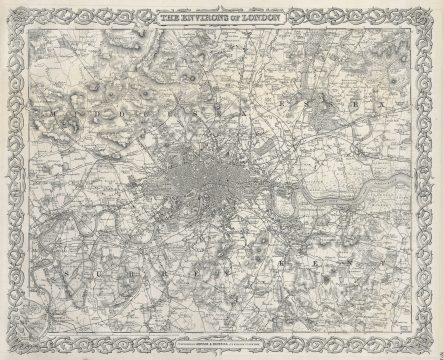 1855 Colton Map or Plan of London, England