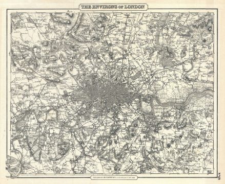 1855 Colton Map of London, England