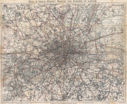 1900 Gall and Inglis' Map of London and Environs